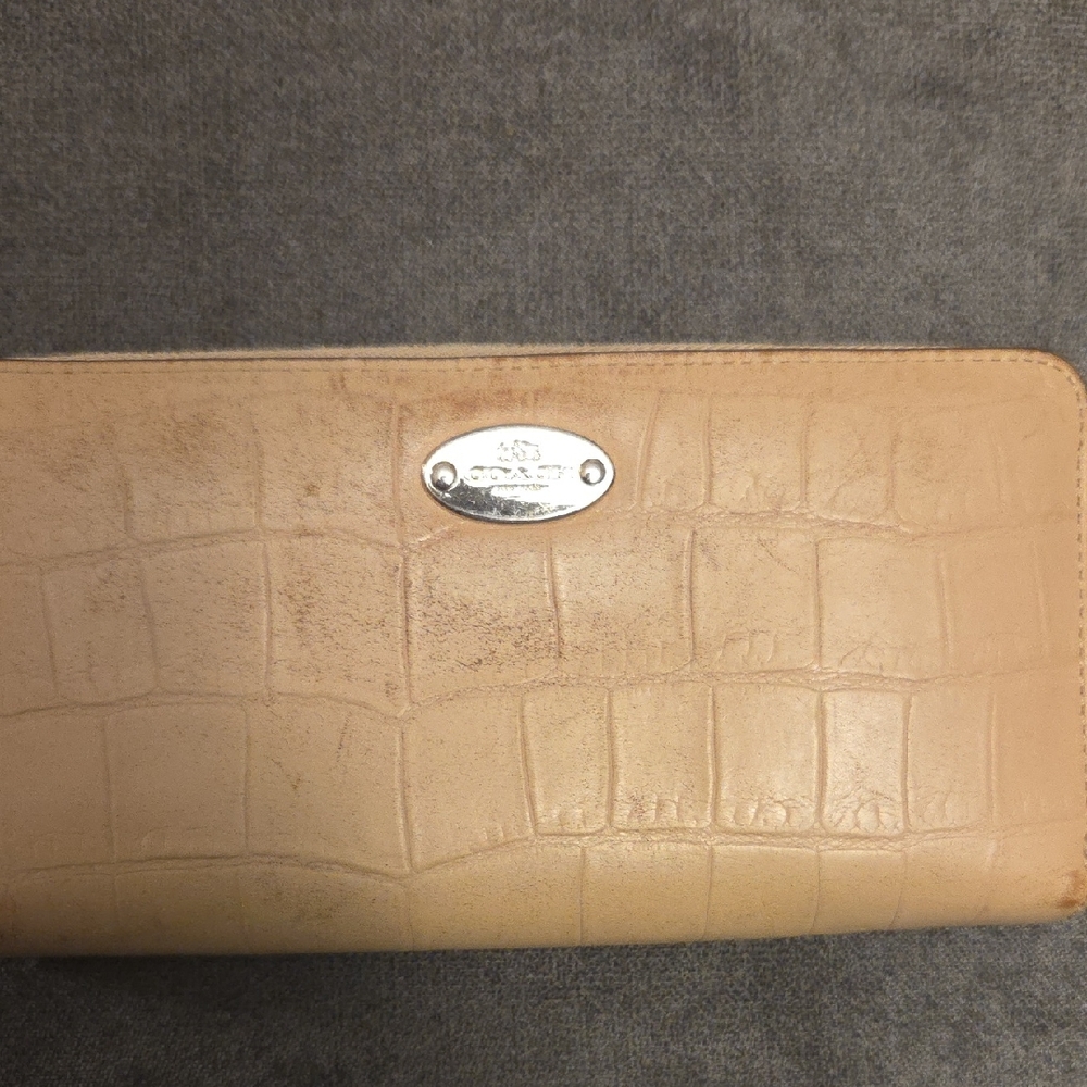 Coach Tan Croc Embossed Wallet
